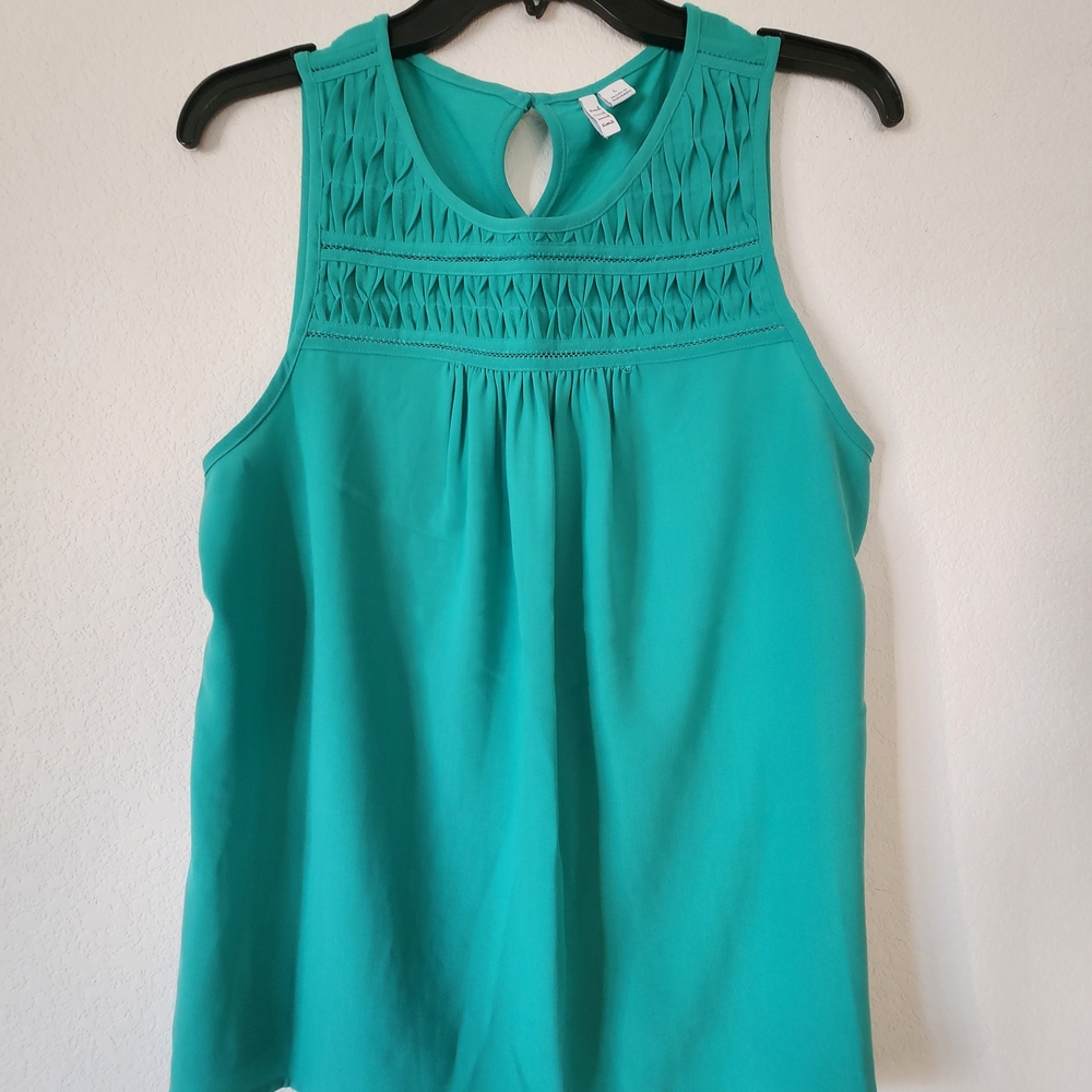 Retro Elle Turquoise Sleeveless Tank Top Large